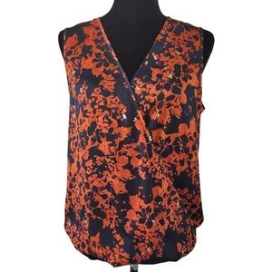 ✅ Devlin Woman’s Camisole Blouse Sleeveless floral print black red color size S